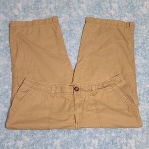Merona Women's Sz 14 Dark Khaki Cargo Capri Pants, Excellent Condition